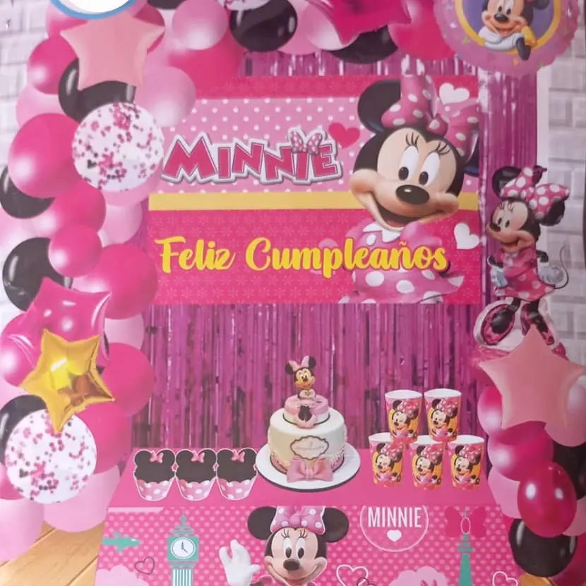 Set decorativo 80 pcs Minnie Rosada M2 — imagen 1
