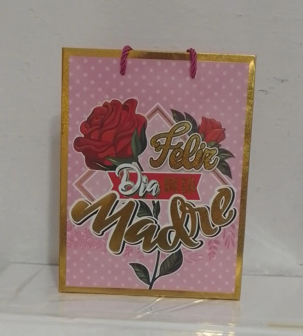 Bolsa para Regalo Feliz Día Madre Rosada con Flor Roja's foto | PartyExpress |  BizneCubano