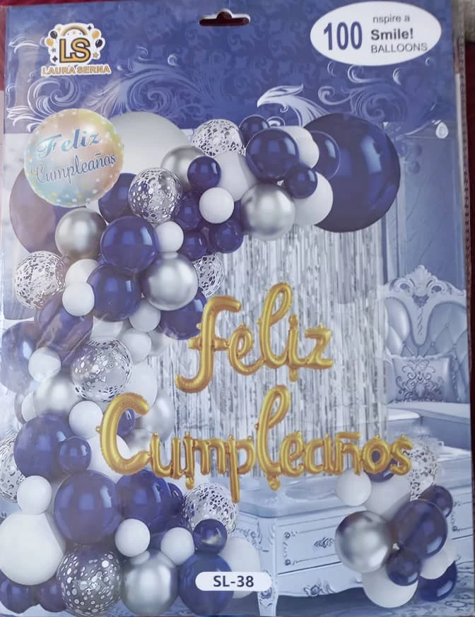 Set Decorativo Azul, Blanco y Plateado's foto | PartyExpress |  BizneCubano