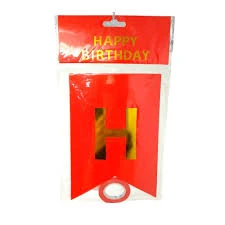 Banderín Happy Brithay Rojo's foto | PartyExpress |  BizneCubano