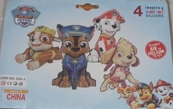 Set de 5 Globos Paw Patrol (Todos) M2's foto | PartyExpress |  BizneCubano