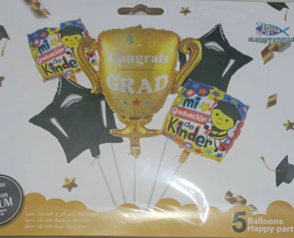 Set de 5 Globos Graduación M7's foto | PartyExpress |  BizneCubano