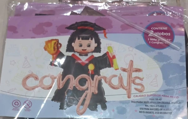 Set de 2 Globos Graduación M10's foto | PartyExpress |  BizneCubano