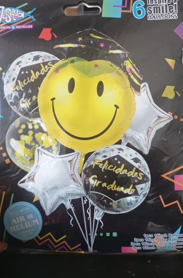 Set de 6 Globos Graduación M12's foto | PartyExpress |  BizneCubano