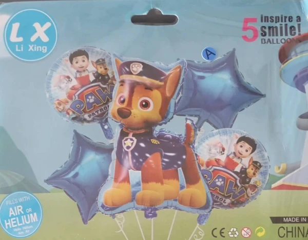 Set de 5 Globos Paw Patrol (Chase) M1's foto | PartyExpress |  BizneCubano
