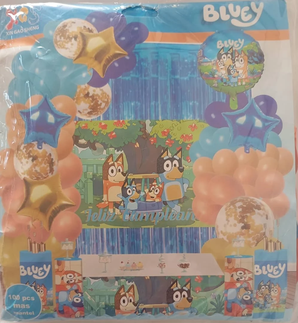 Set decorativo 100 pcs Bluey M9's foto | PartyExpress |  BizneCubano
