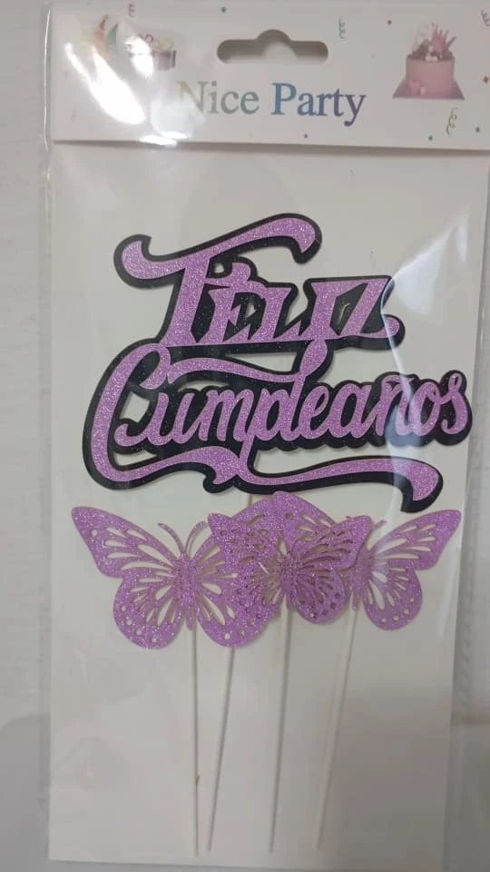 Topper Feliz Cumpleaños Rosado's foto | PartyExpress |  BizneCubano