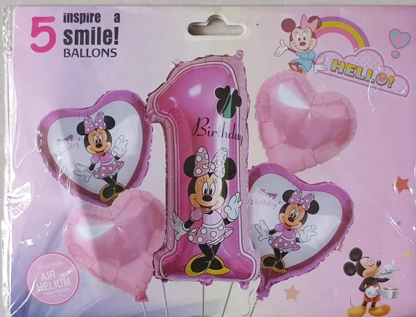 Set de 5 Globos Minnie M23's foto | PartyExpress |  BizneCubano