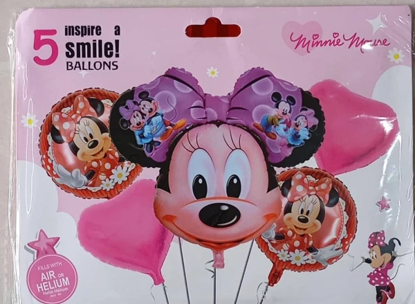 Set de 5 Globos Minnie M24's foto | PartyExpress |  BizneCubano