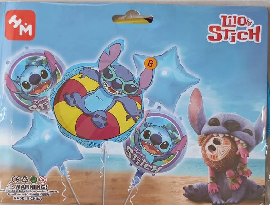 Set de 5 Globos Stich M14's foto | PartyExpress |  BizneCubano