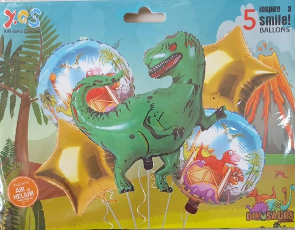 Set de 5 Globos Dinosaurio M13's foto | PartyExpress |  BizneCubano
