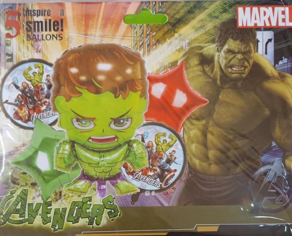 Set de 5 Globos Hulk M5's foto | PartyExpress |  BizneCubano