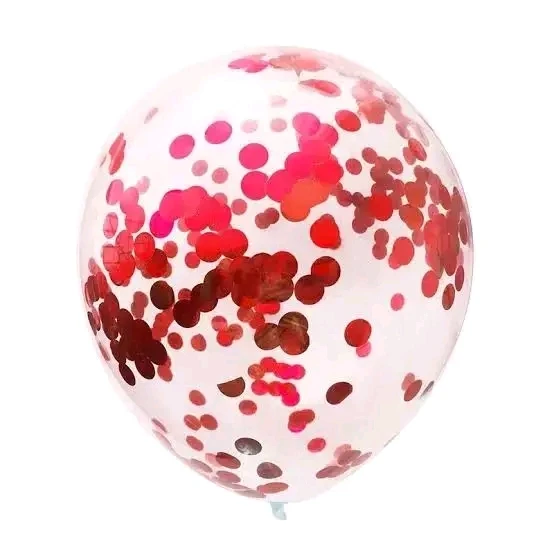 12" Latex con Confetis Rojo's foto | PartyExpress |  BizneCubano