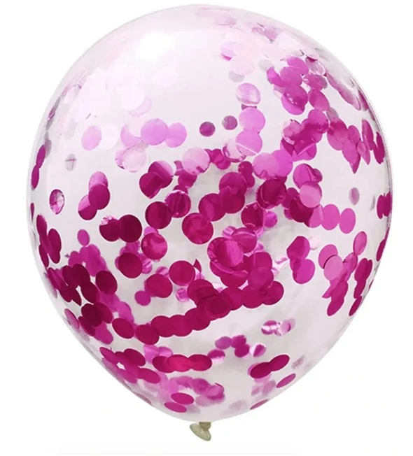 12" Latex con Confetis Rosado Fucsia's foto | PartyExpress |  BizneCubano