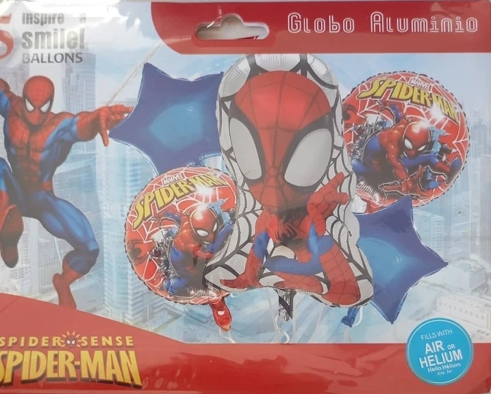 Set de 5 Globos Spiderman M23's foto | PartyExpress |  BizneCubano