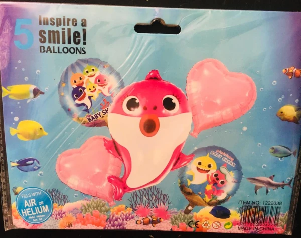 Set 5 Globos Baby Shark M2's foto | PartyExpress |  BizneCubano