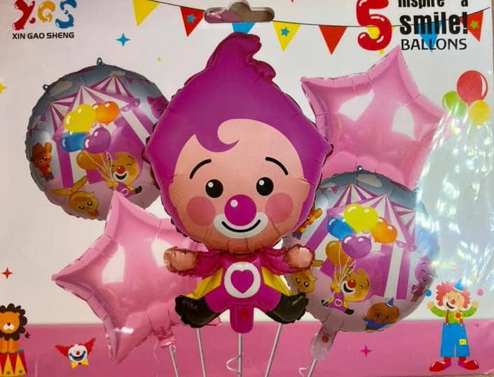 Set de 5 Globos Plim Plim M4's foto | PartyExpress |  BizneCubano