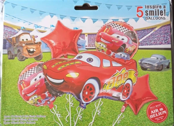 Set de 5 Globos Rayo McQueen M2's foto | PartyExpress |  BizneCubano