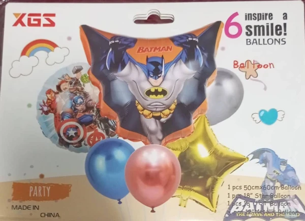 Set de 6 Globos Batman's foto | PartyExpress |  BizneCubano