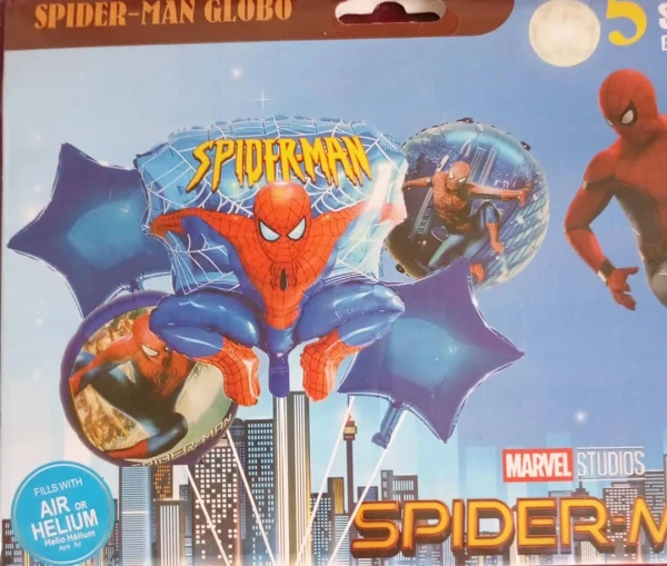 Set de 5 Globos Spiderman M26's foto | PartyExpress |  BizneCubano