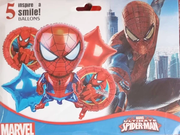 Set de 5 Globos Spiderman M27's foto | PartyExpress |  BizneCubano