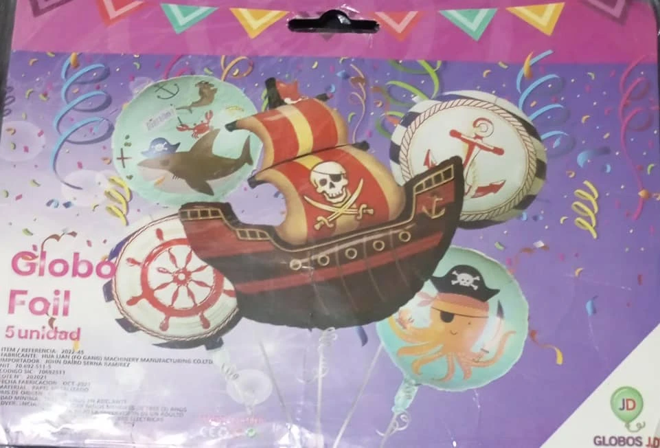 Set de 5 Globos Barco Pirata's foto | PartyExpress |  BizneCubano