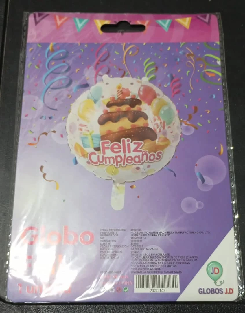 Globo 18" Feliz Cumpleaños con Cake's foto | PartyExpress |  BizneCubano