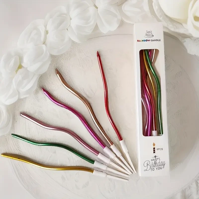 Paquete de 6 Velas Espiral Multicolor's foto | PartyExpress |  BizneCubano