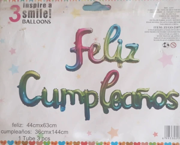 Feliz Cumpleaños Inflable multicolor M1's foto | PartyExpress |  BizneCubano