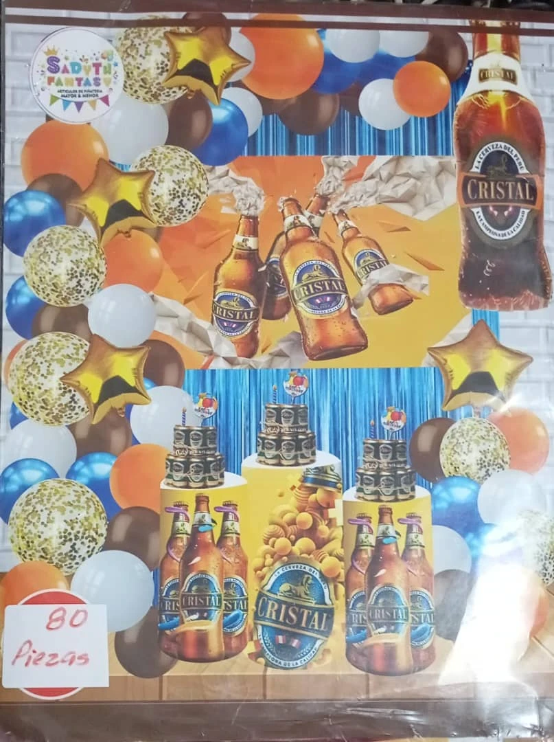 Set decorativo 80 pcs Botella Cerveza Cristal's foto | PartyExpress |  BizneCubano