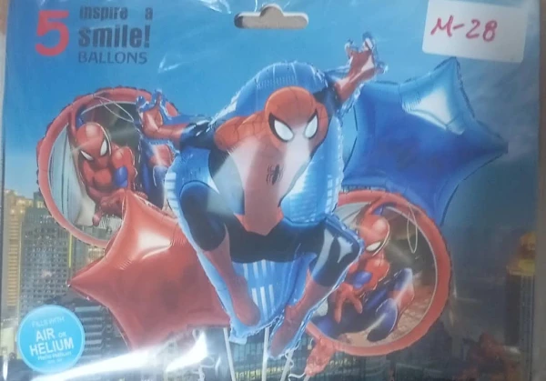 Set de 5 Globos Spiderman M28's foto | PartyExpress |  BizneCubano