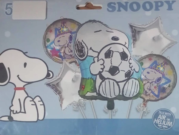 Set de 5 Globos Snoopy M1's foto | PartyExpress |  BizneCubano