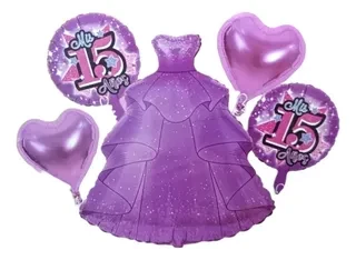 Set de 5 Globos Mis 15 Años M2's foto | PartyExpress |  BizneCubano