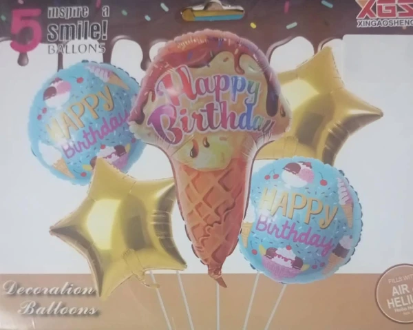 Set de 5 Globos Helado M1's foto | PartyExpress |  BizneCubano