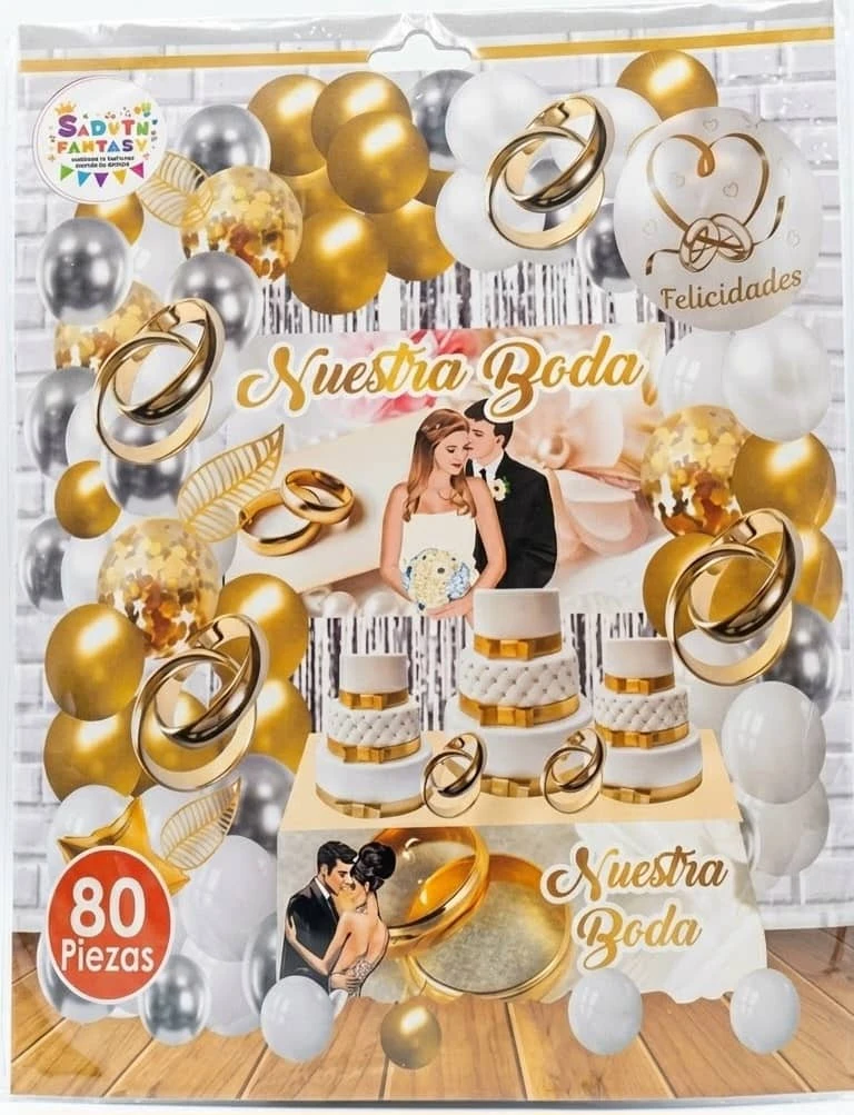 Set decorativo 80 pcs Nuestra Boda's foto | PartyExpress |  BizneCubano