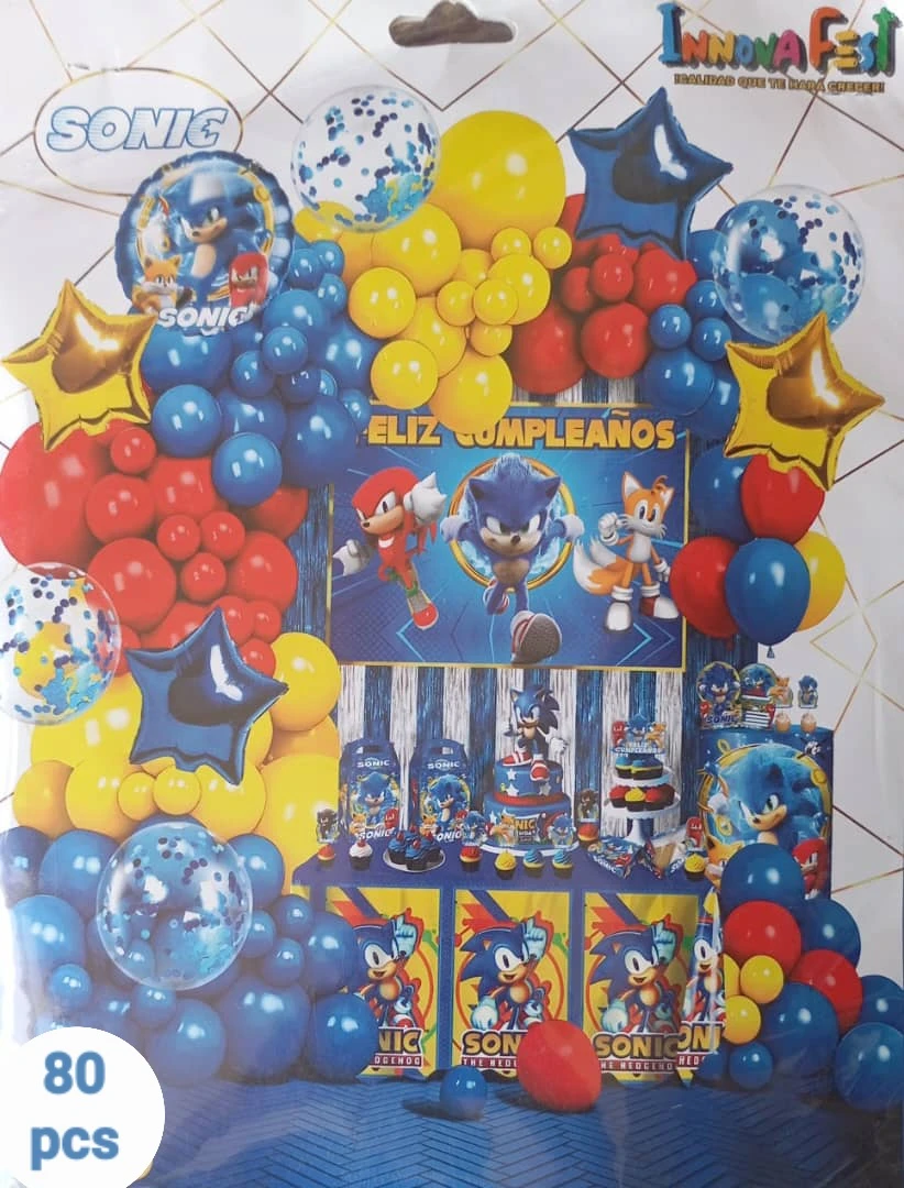 Set decorativo 80 pcs Sonic's foto | PartyExpress |  BizneCubano