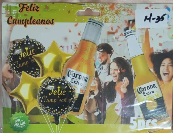 Set de 5 Globos Botella Cristal M35's foto | PartyExpress |  BizneCubano