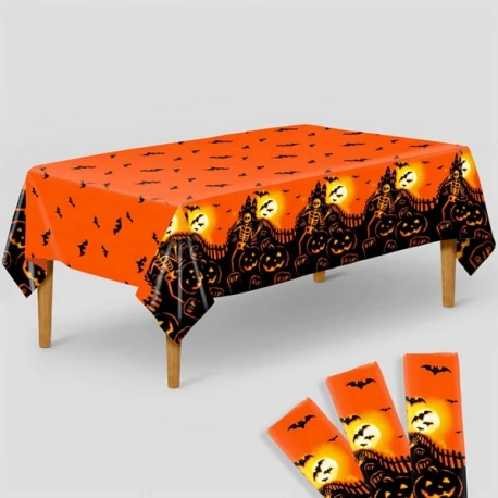 Mantel para Halloween Naranja con Calavera's foto | PartyExpress |  BizneCubano