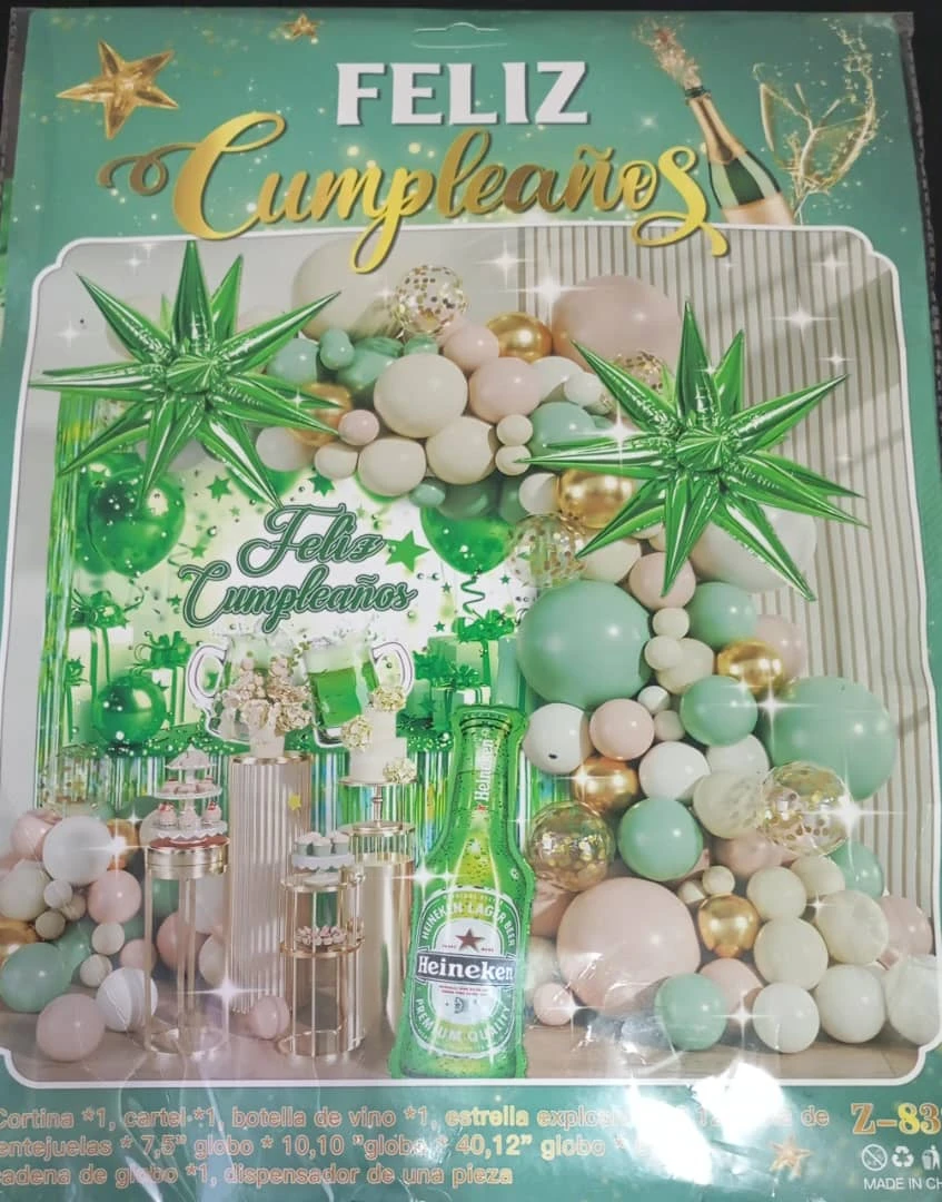 Set decorativo 72 pcs Verde con Botella's foto | PartyExpress |  BizneCubano