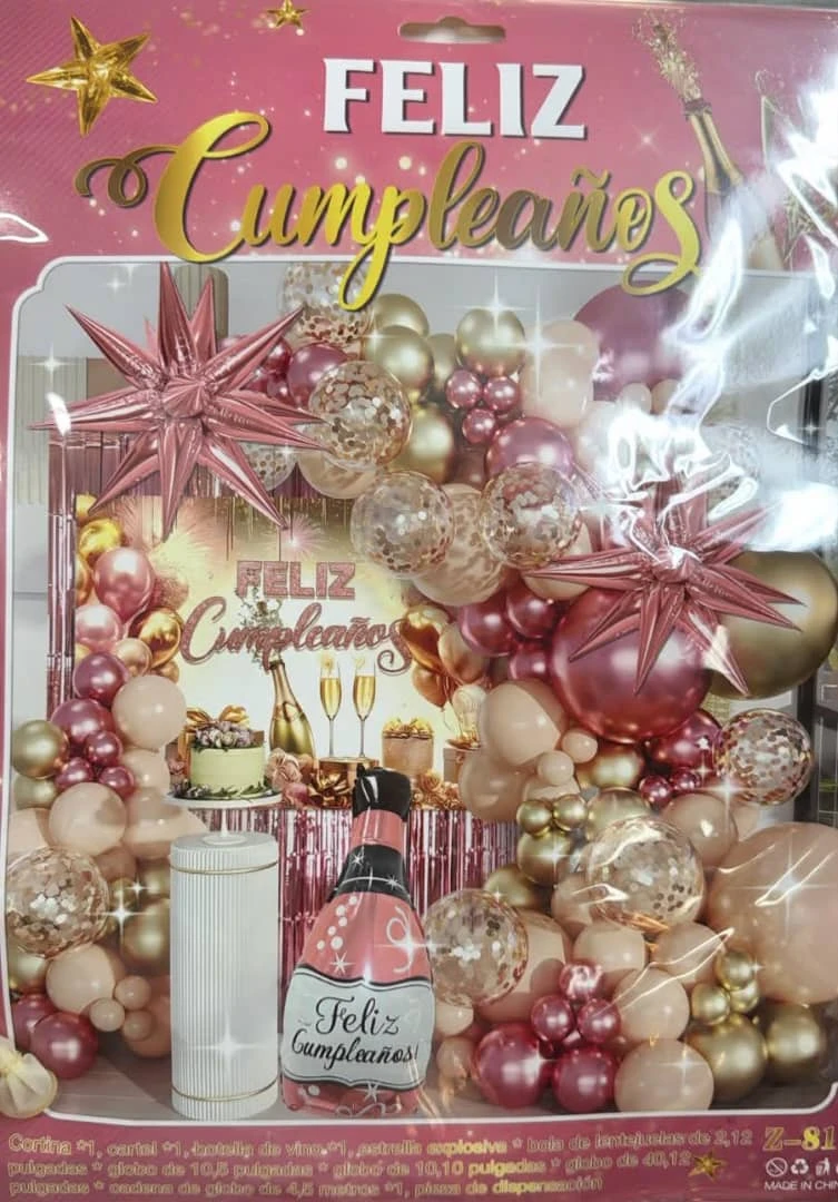 Set decorativo 72 pcs Rosa Oro con Botella's foto | PartyExpress |  BizneCubano