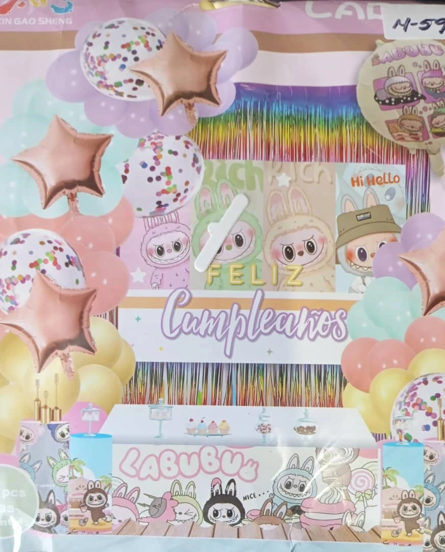 Set decorativo 100 pcs Labubu M59's foto | PartyExpress |  BizneCubano