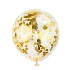 12" Latex con Confetis Dorado's foto | PartyExpress |  BizneCubano