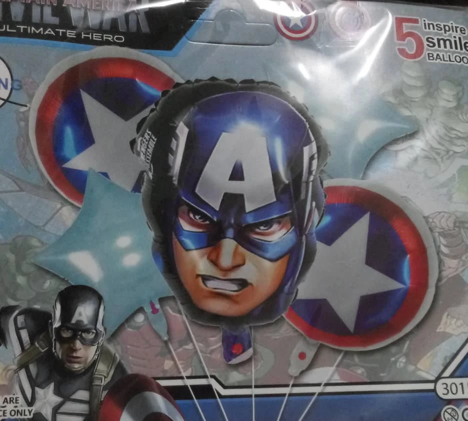 Set de 5 Globos Capitán America M3's foto | PartyExpress |  BizneCubano