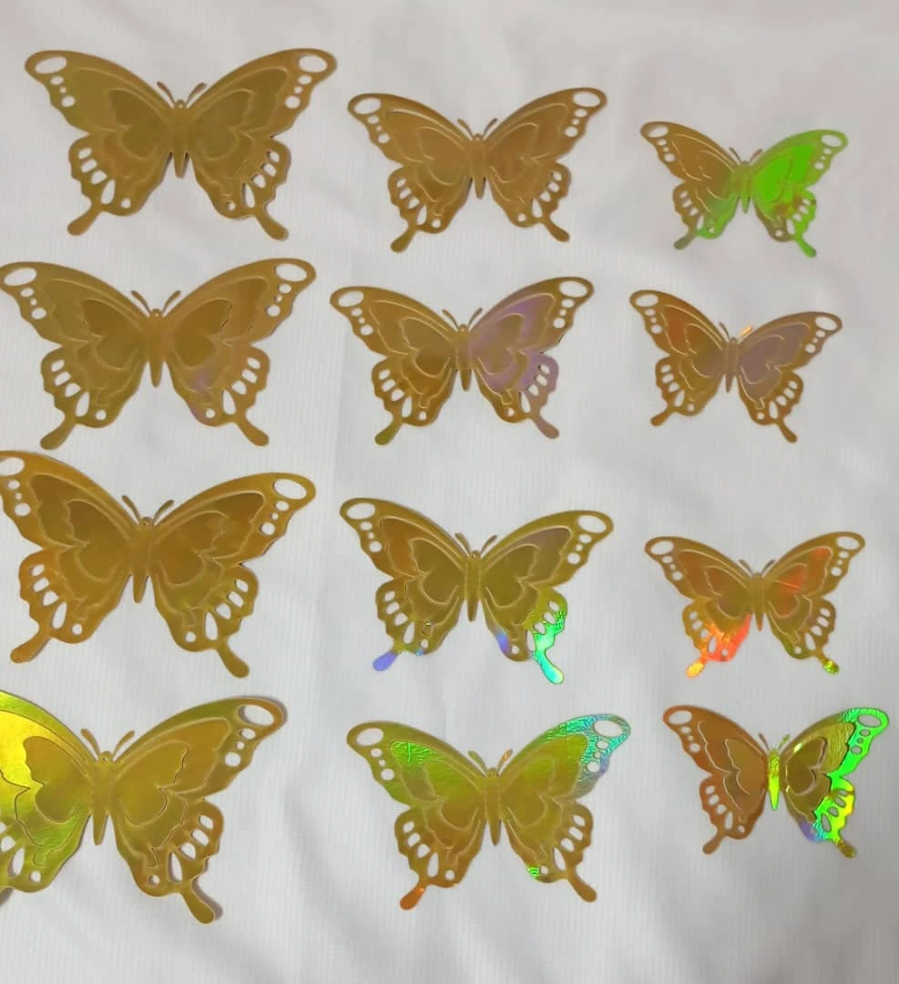 Juego de 12 Mariposas 3D Doradas's foto | PartyExpress |  BizneCubano