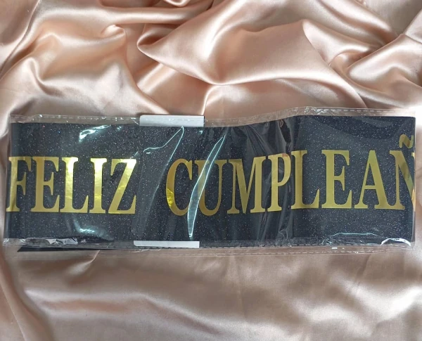 Banda Feliz Cumpleaños Negra con Brillo's foto | PartyExpress |  BizneCubano