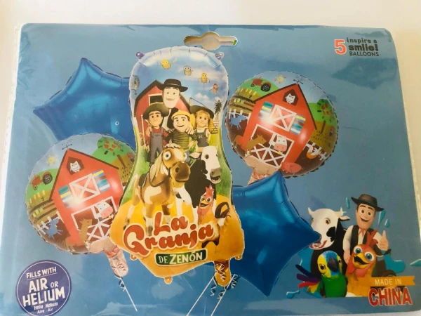 Set de 5 Globos La Granja de Zenón M2's foto | PartyExpress |  BizneCubano