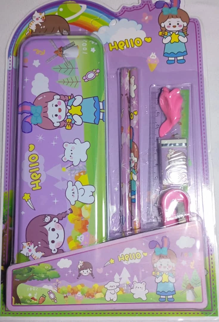 Estuche Escolar con Cartuchera Metálica Morado's foto | PartyExpress |  BizneCubano