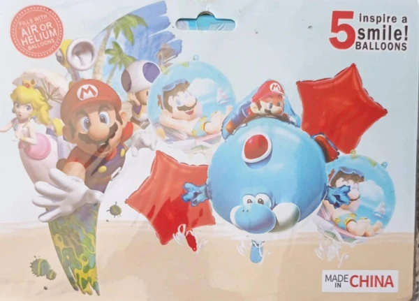 Set de 5 Globos Super Mario M11's foto | PartyExpress |  BizneCubano