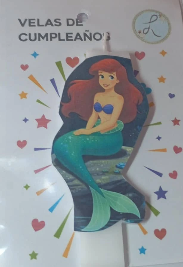 Vela de Cera Temática Sirenita's foto | PartyExpress |  BizneCubano
