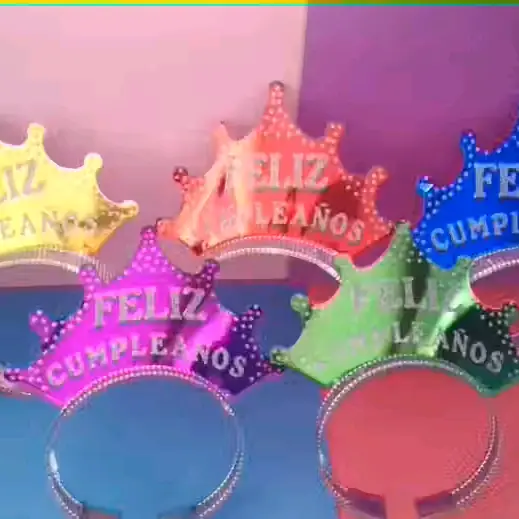 Imagen de ✔ CORONAS DE CARTULINA BRILLANTE FELIZ CUMPLEAÑOS 
